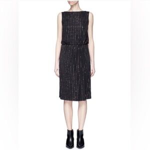 Marc Jacobs Black Sleeveless Rainbow Glitter Stripe Dress